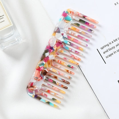 Acetate Hair Comb with Marble Pattern