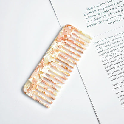 Acetate Hair Comb with Marble Pattern