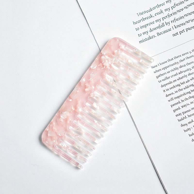 Acetate Hair Comb with Marble Pattern