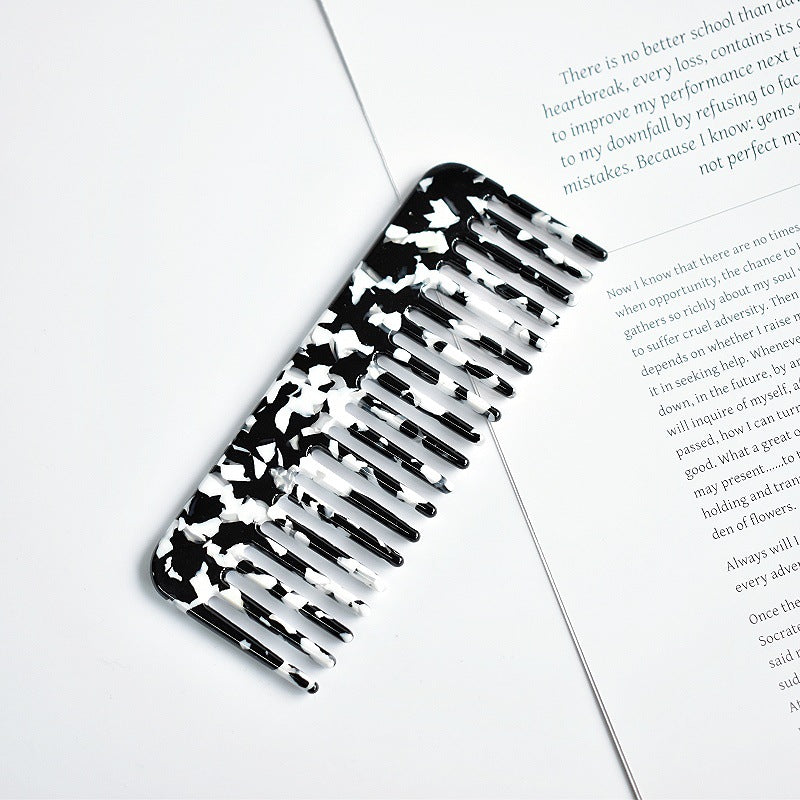 Acetate Hair Comb with Marble Pattern