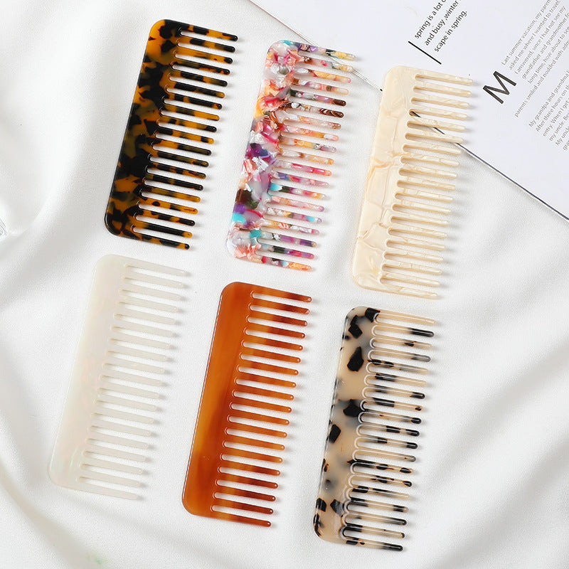 Acetate Hair Comb with Marble Pattern