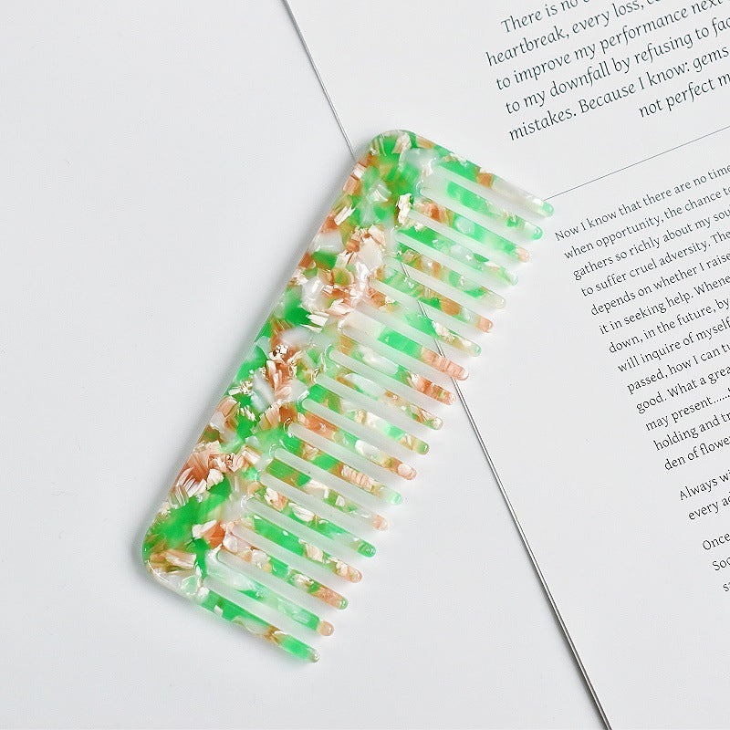 Acetate Hair Comb with Marble Pattern