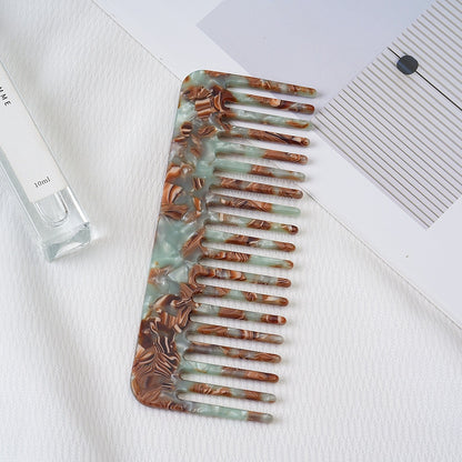 Acetate Hair Comb with Marble Pattern