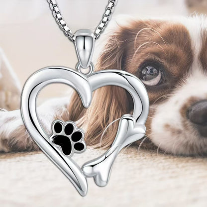 Simple Heart-Shaped Pendant Necklace – Perfect for Pet Lovers
