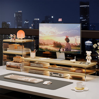 Acrylic Desktop Organizer Rack with Elevated Design
