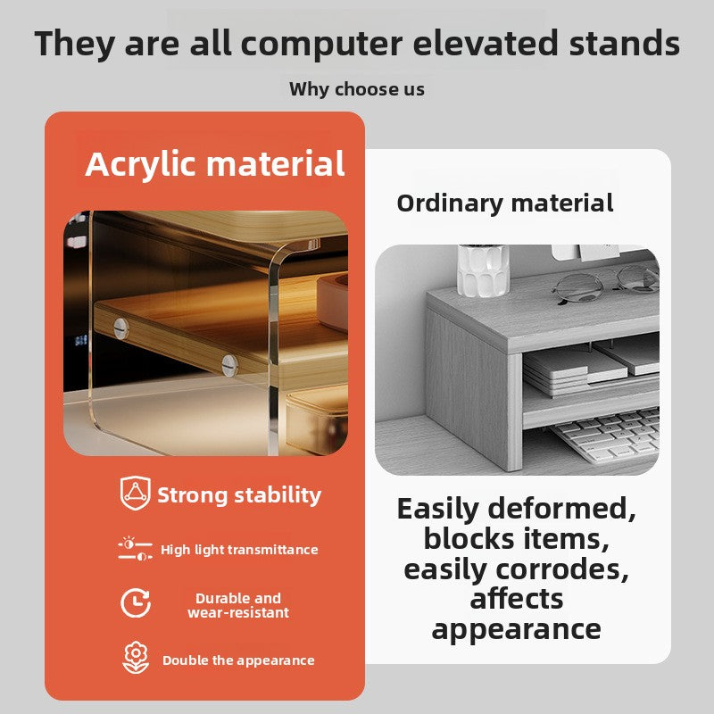 Acrylic Desktop Organizer Rack with Elevated Design