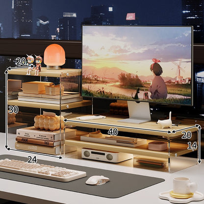 Acrylic Desktop Organizer Rack with Elevated Design
