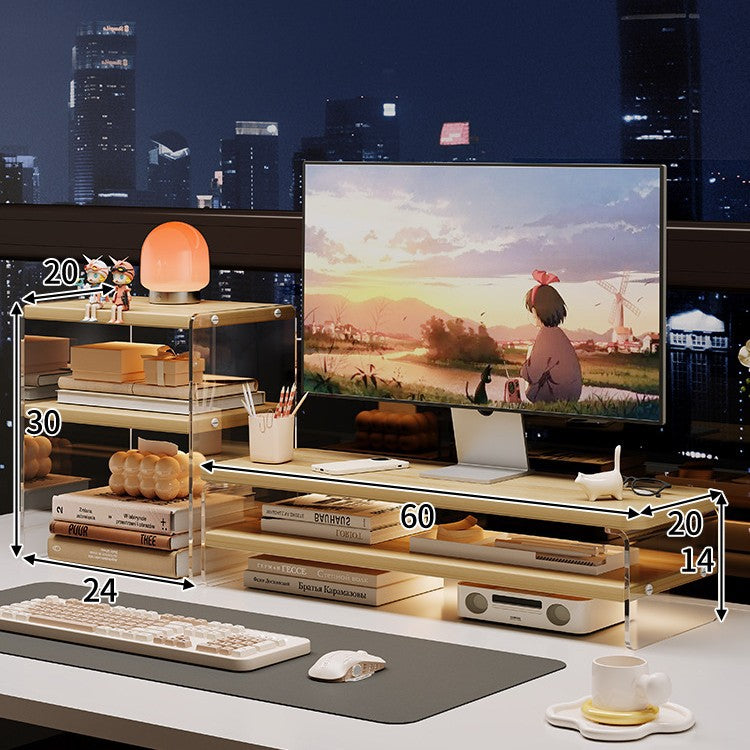 Acrylic Desktop Organizer Rack with Elevated Design
