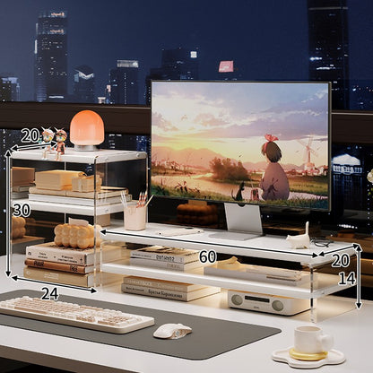 Acrylic Desktop Organizer Rack with Elevated Design