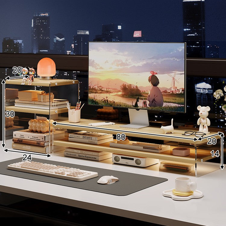 Acrylic Desktop Organizer Rack with Elevated Design