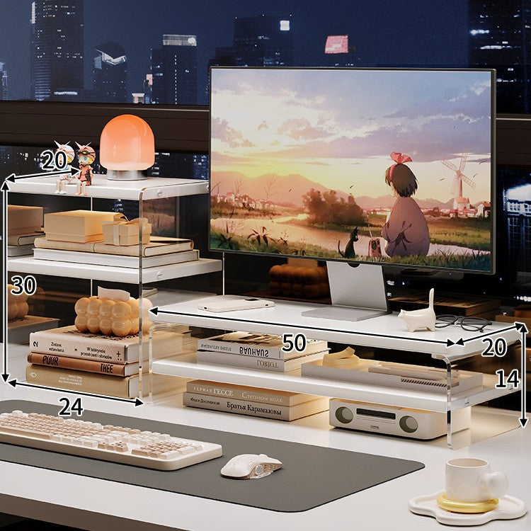 Acrylic Desktop Organizer Rack with Elevated Design