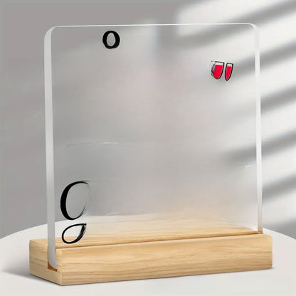 Acrylic Desktop Sign with Wooden Base