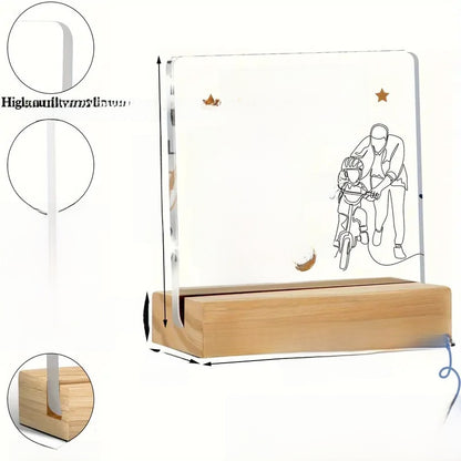 Acrylic Desktop Sign with Wooden Base