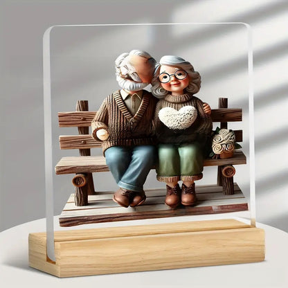 Acrylic Desktop Sign with Wooden Base