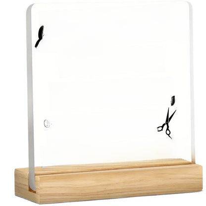 Acrylic Desktop Sign with Wooden Base