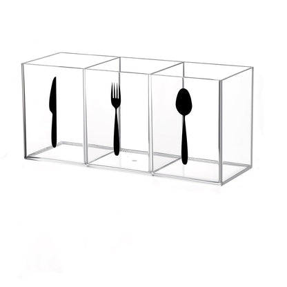 Acrylic Desktop Storage Box for Cutlery and Stationery