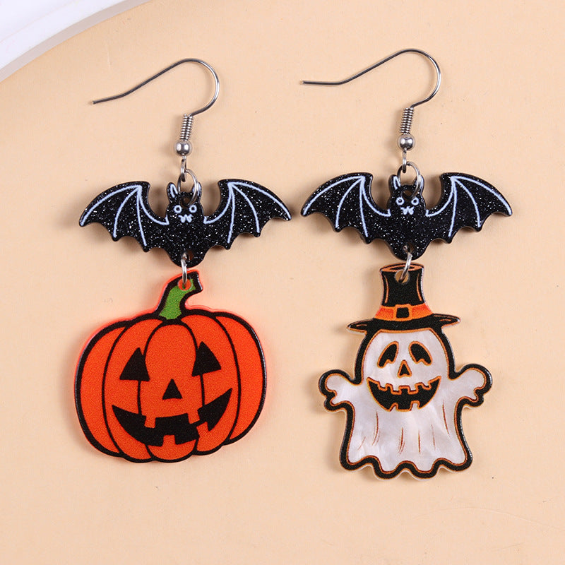 Acrylic Earrings Colorfulful Ghost Pumpkin Earrings