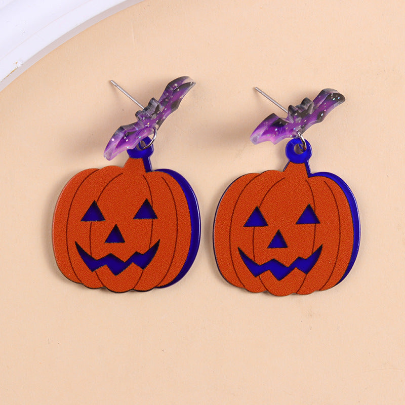 Acrylic Earrings Colorfulful Ghost Pumpkin Earrings