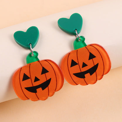 Acrylic Earrings Colorfulful Ghost Pumpkin Earrings