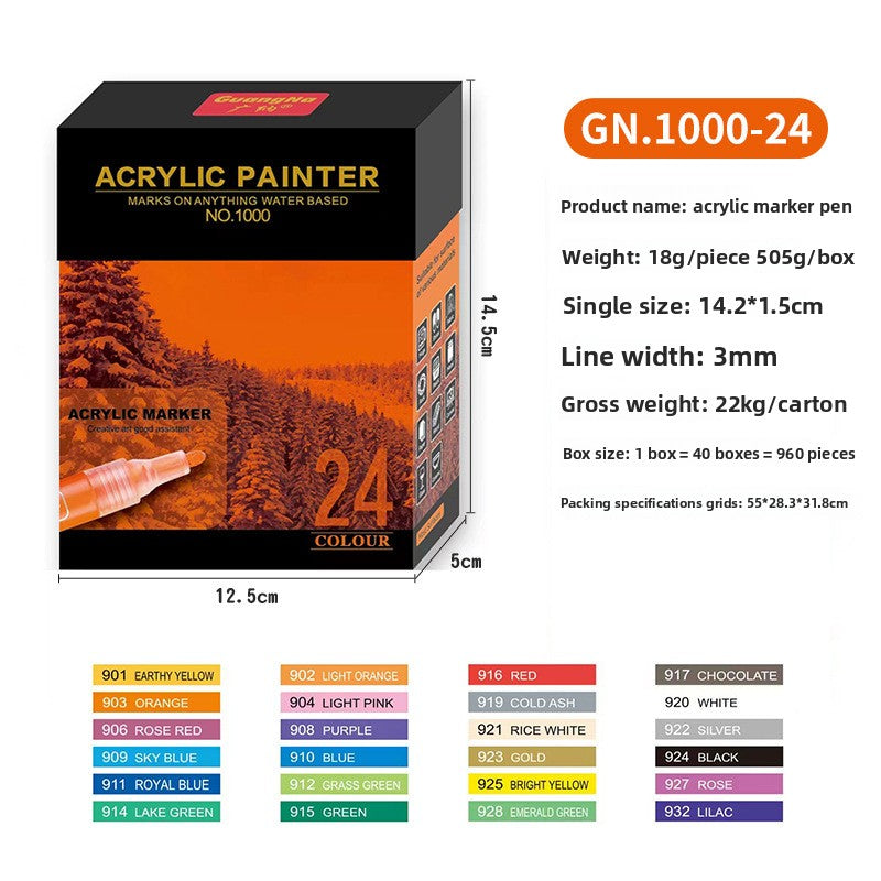 Acrylic marker for water-soluble coloring