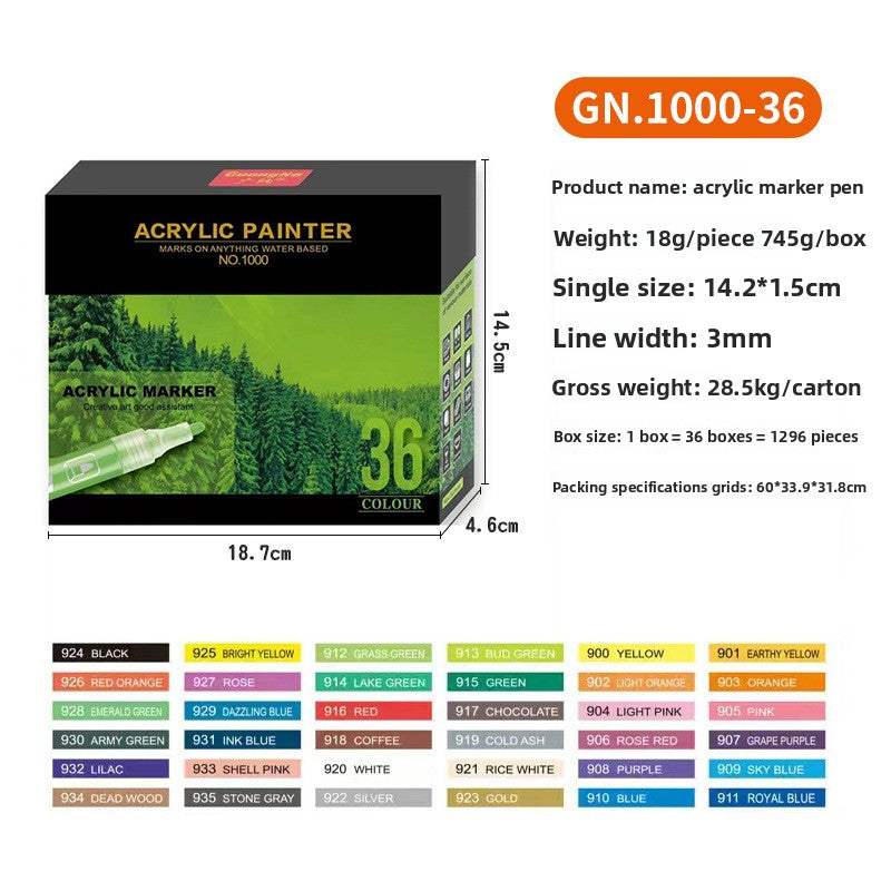 Acrylic marker for water-soluble coloring