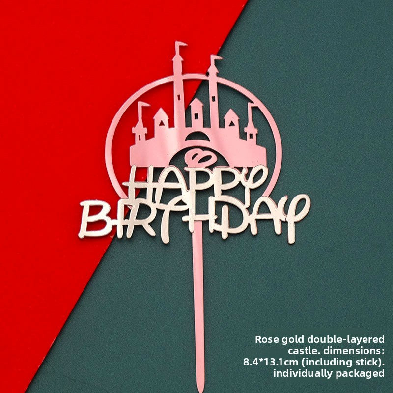 Acrylic Mirror Cake Topper Insert Card