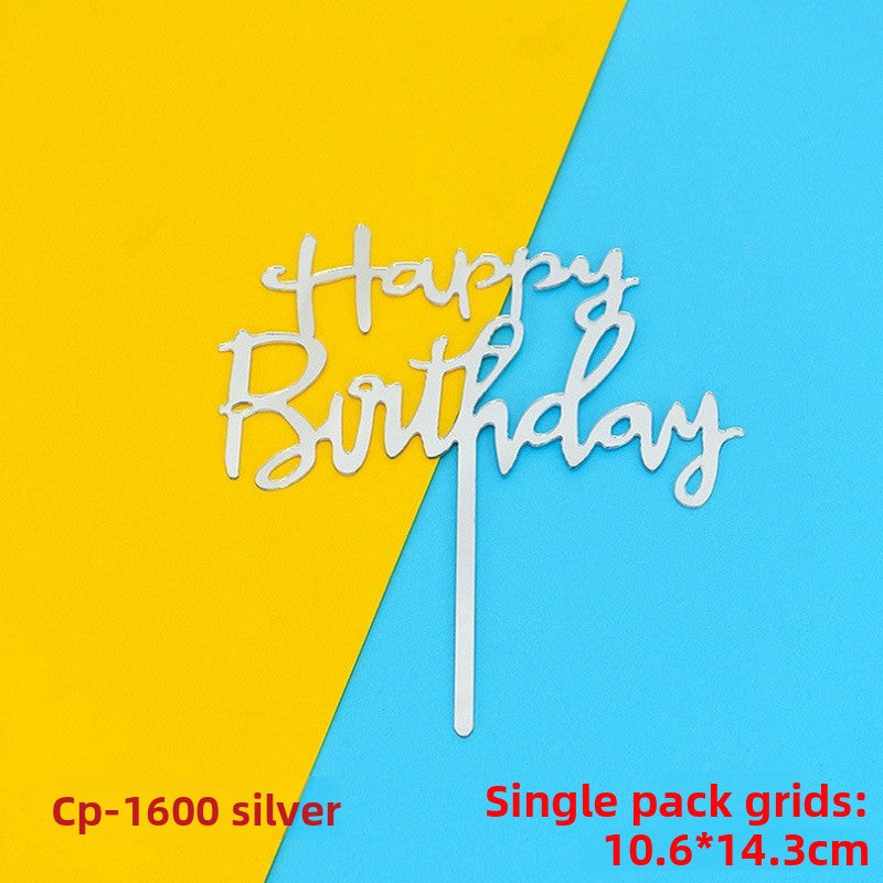 Acrylic Mirror Cake Topper Insert Card