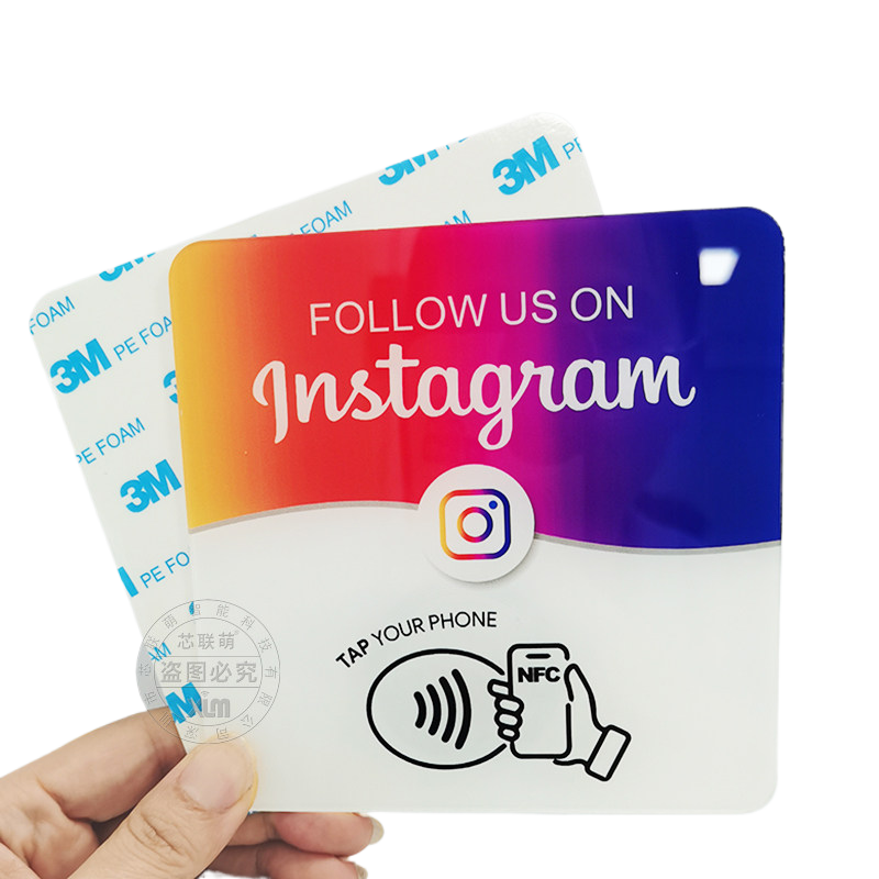 Acrylic NFC Sticker Card for Social Media and Ordering