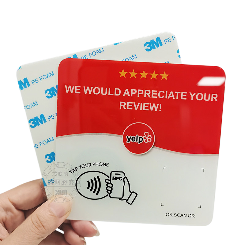 Acrylic NFC Sticker Card for Social Media and Ordering