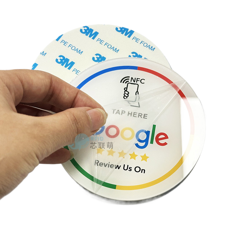 Acrylic NFC Sticker Card for Social Media and Ordering