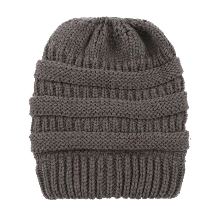 Acrylic Ponytail Knitted Beanie