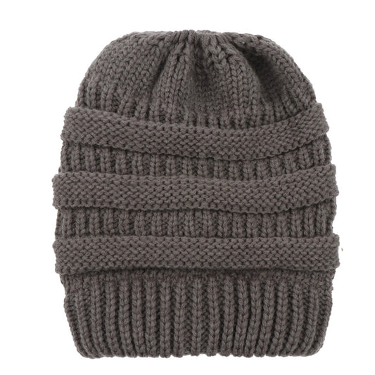 Acrylic Ponytail Knitted Beanie