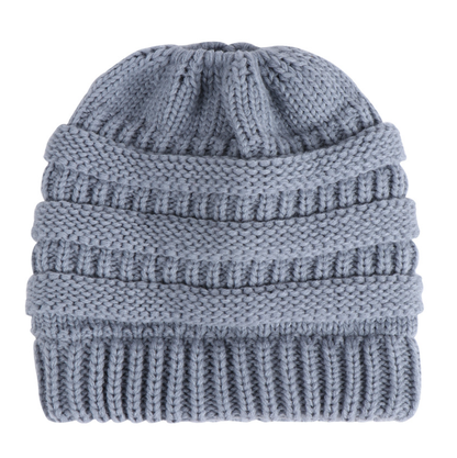Acrylic Ponytail Knitted Beanie