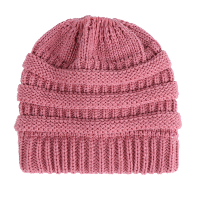 Acrylic Ponytail Knitted Beanie