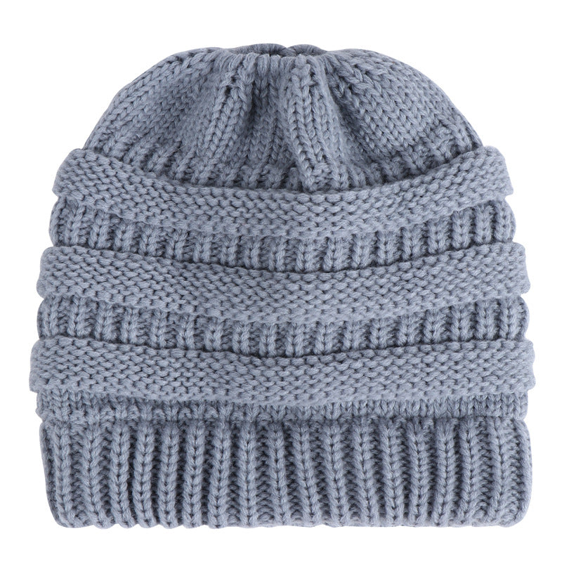 Acrylic Ponytail Knitted Beanie
