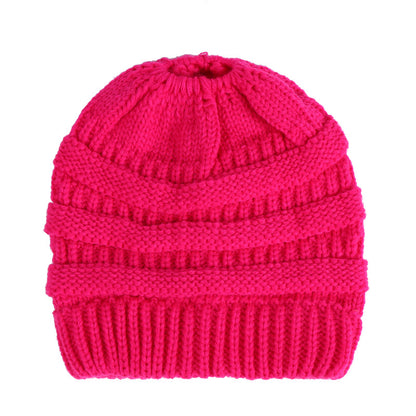 Acrylic Ponytail Knitted Beanie