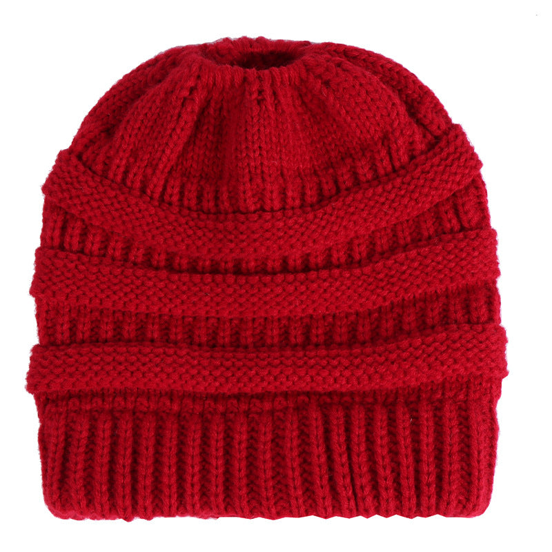 Acrylic Ponytail Knitted Beanie