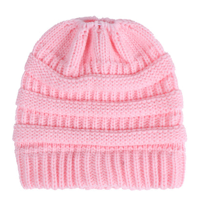 Acrylic Ponytail Knitted Beanie