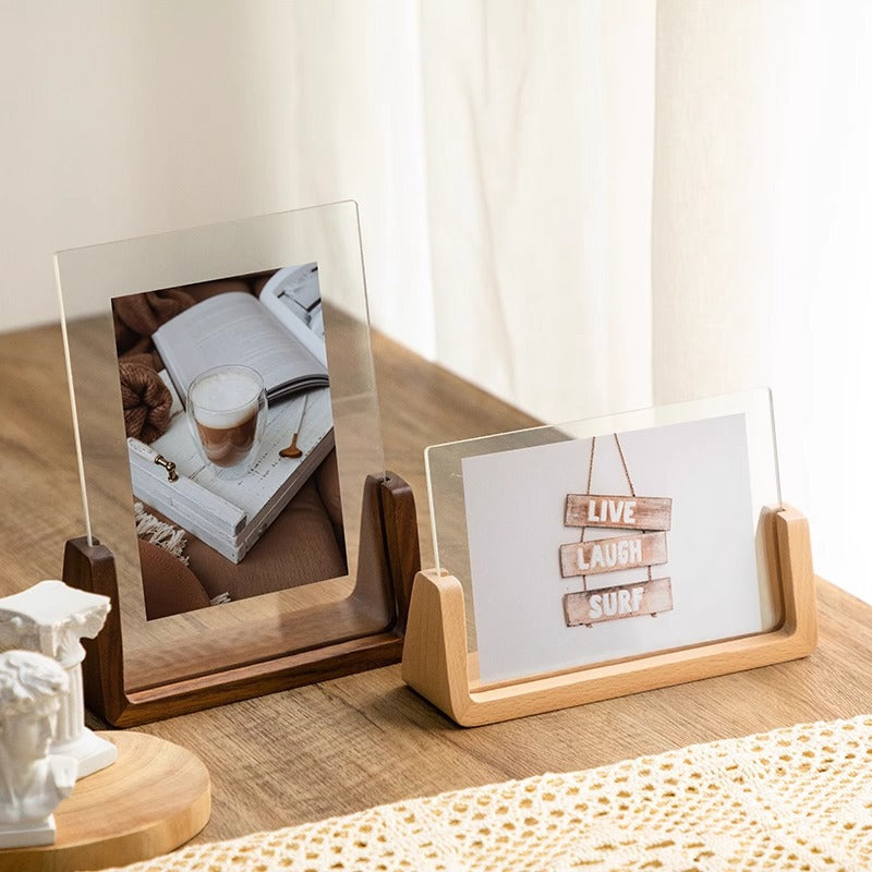 Acrylic Solid Wood Photo Frame Table Decor