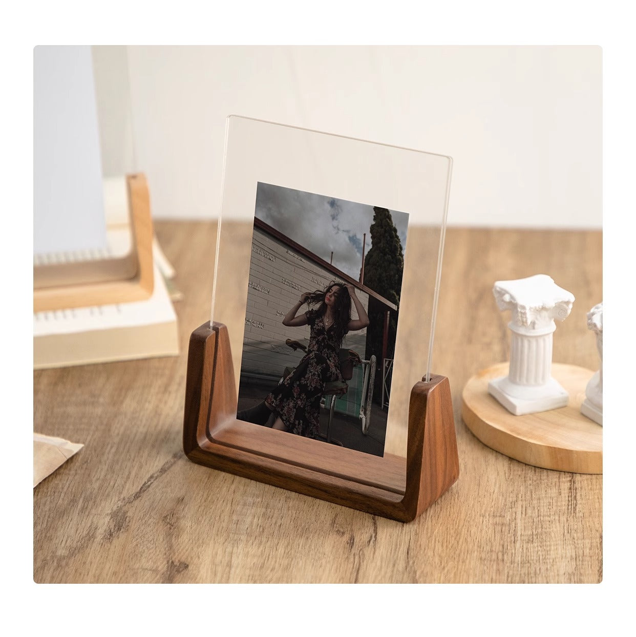 Acrylic Solid Wood Photo Frame Table Decor