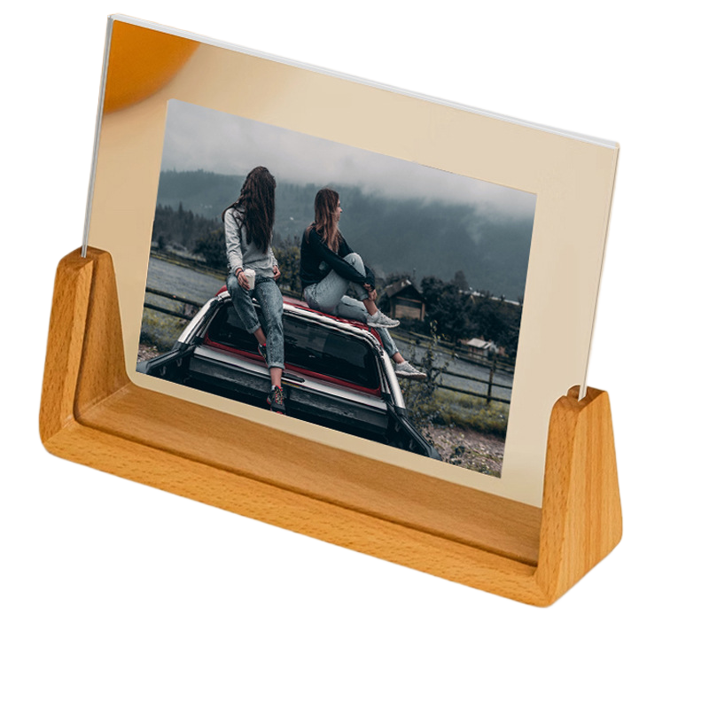 Acrylic Solid Wood Photo Frame Table Decor