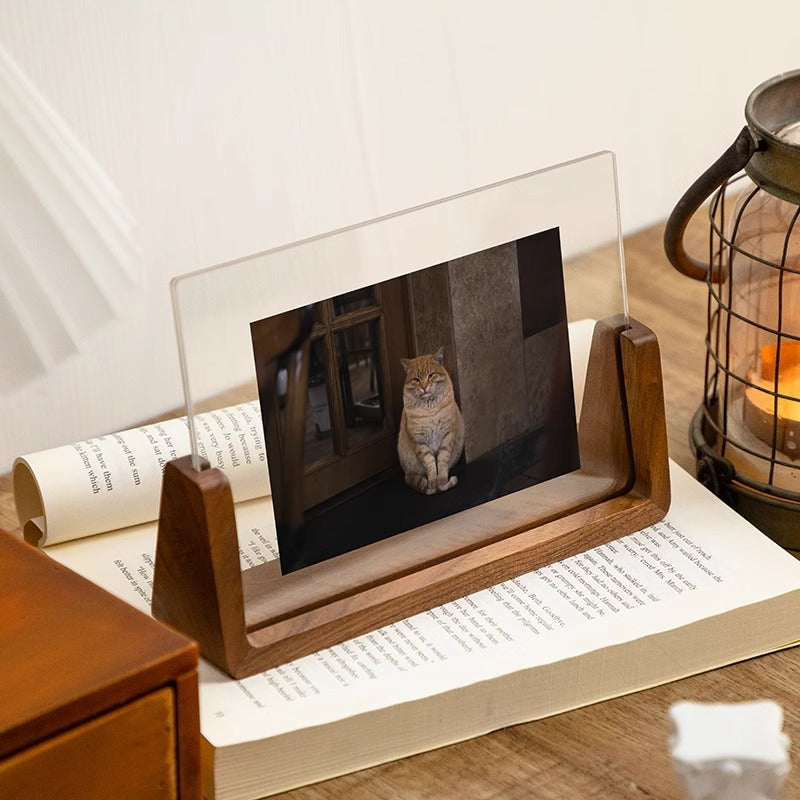 Acrylic Solid Wood Photo Frame Table Decor