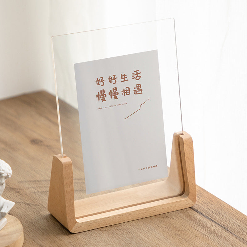 Acrylic Solid Wood Photo Frame Table Decor