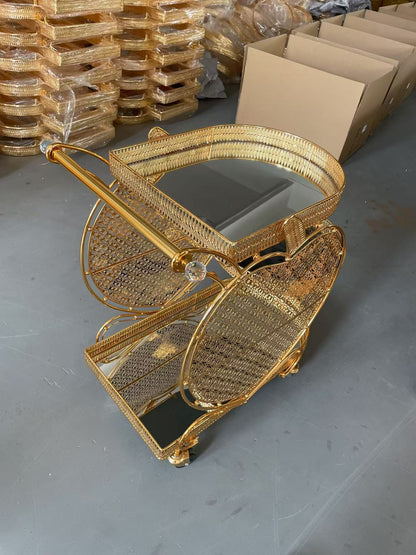 Acrylic Stainless Steel Dining Service Cart