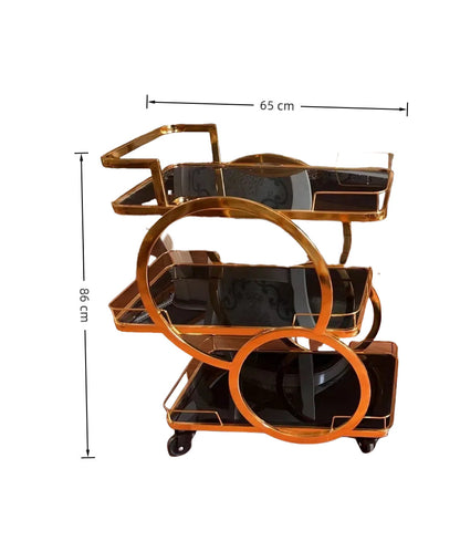Acrylic Stainless Steel Dining Service Cart