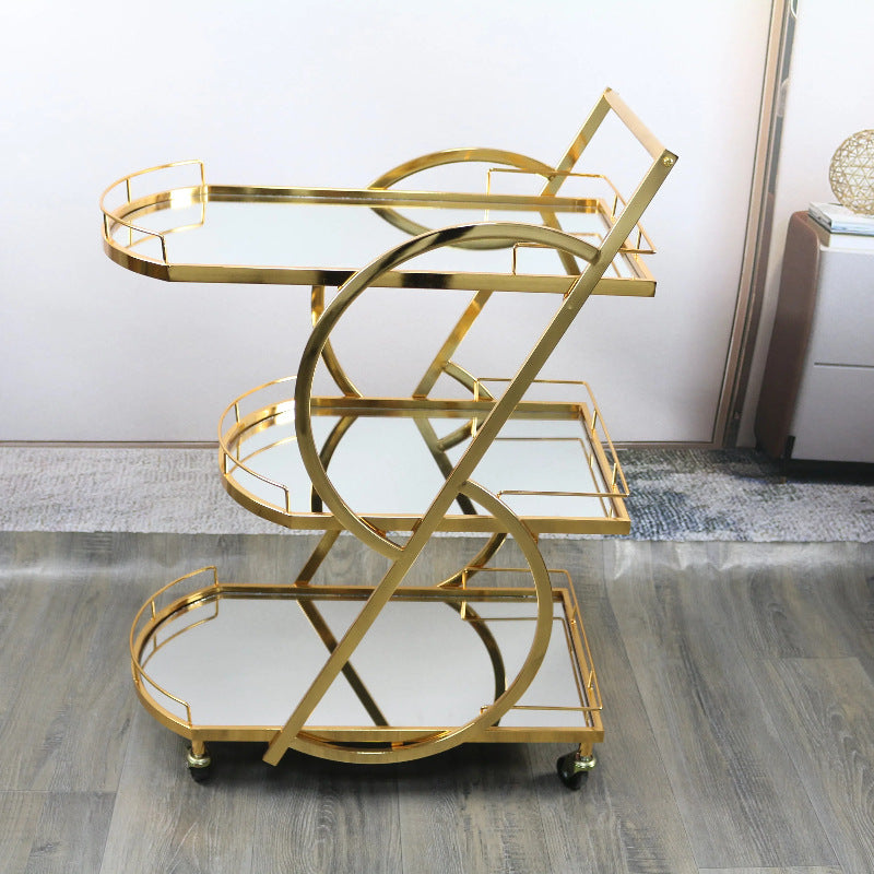 Acrylic Stainless Steel Dining Service Cart
