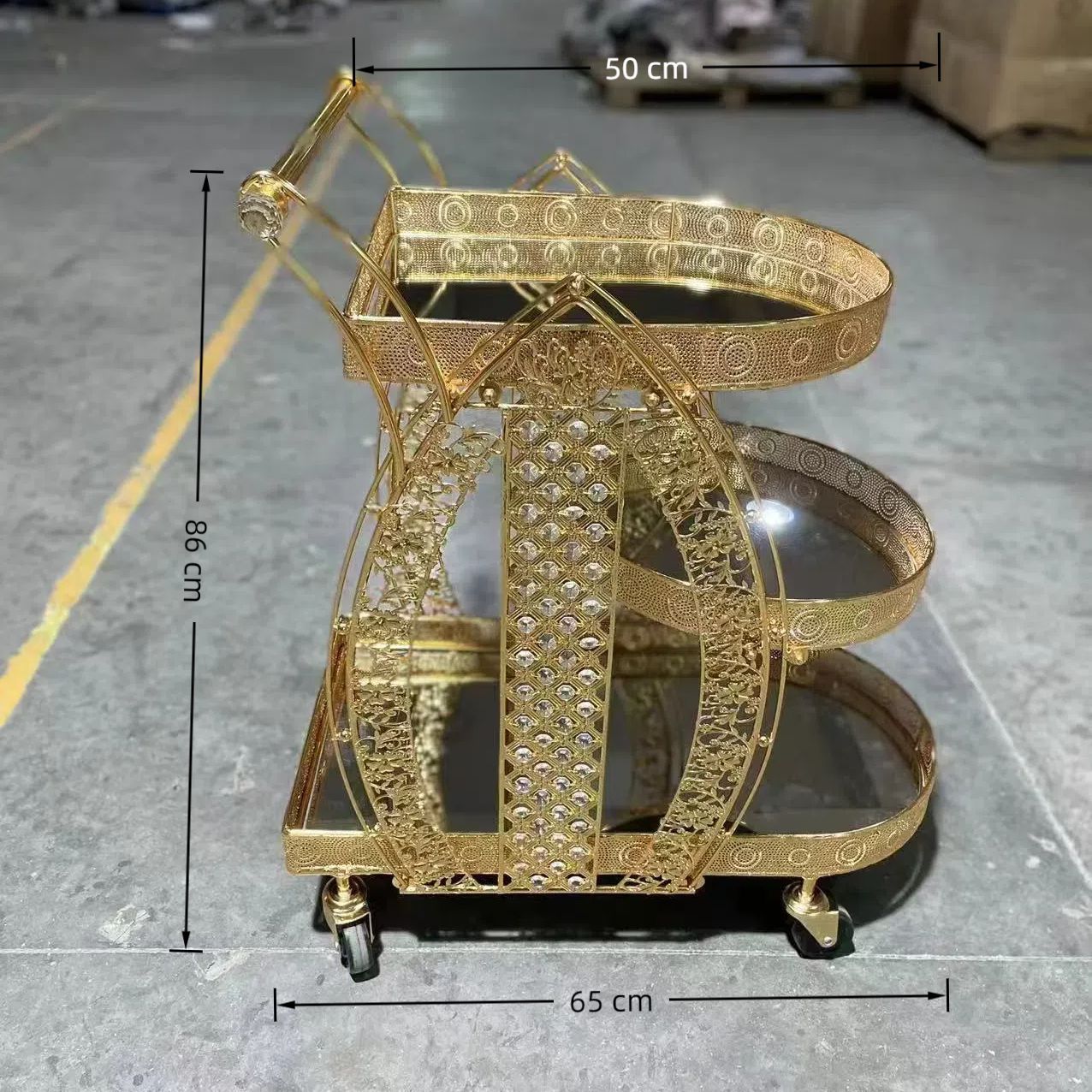 Acrylic Stainless Steel Dining Service Cart