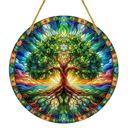 Acrylic Tree of Life Eagle Flag Wall Decoration