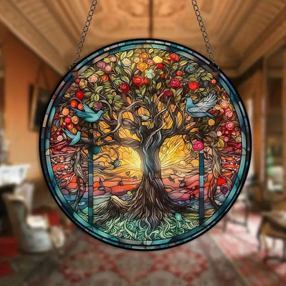 Acrylic Tree of Life Eagle Flag Wall Decoration