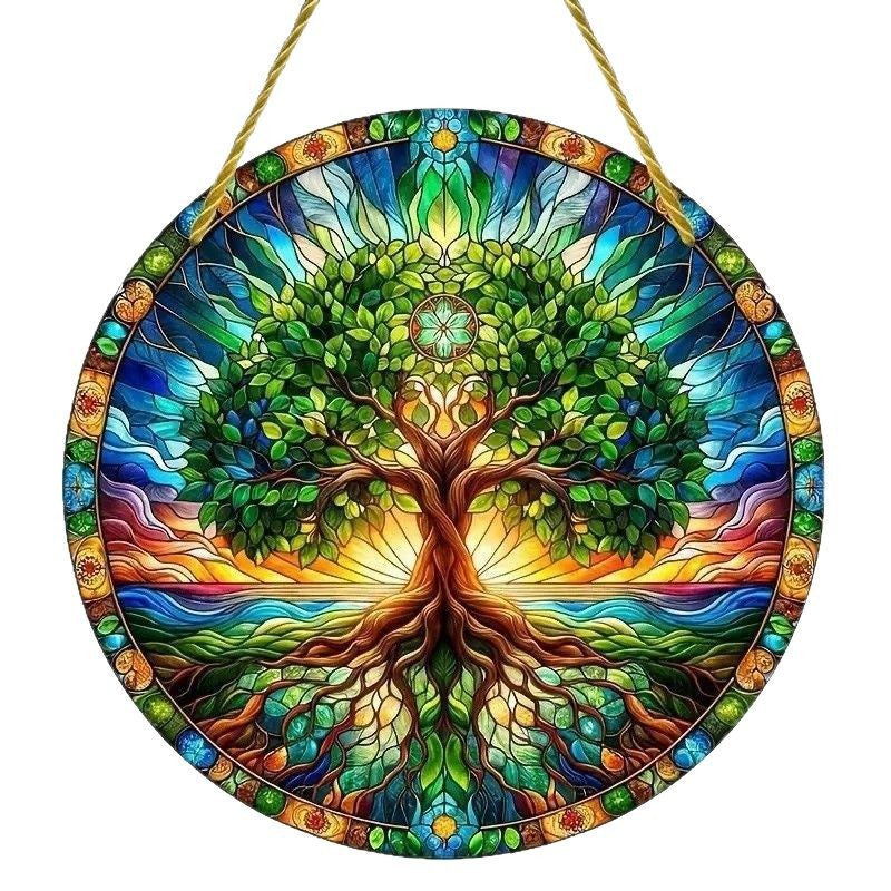 Acrylic Tree of Life Eagle Flag Wall Decoration